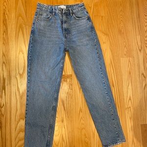 Zara Straight Leg Medium Wash Jeans
